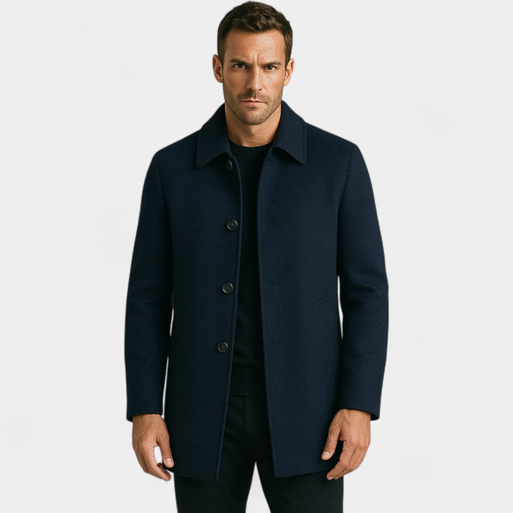 Manteau Homme en Laine à Col à Revers – Coupe Structurée Ajustée