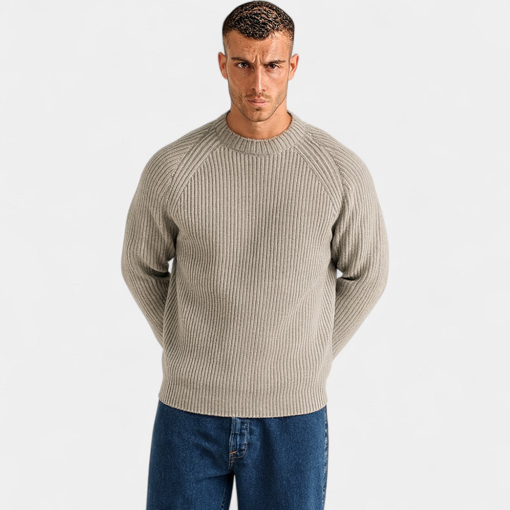 Riche | Pull homme oversize – Maille côtelée épaisse
