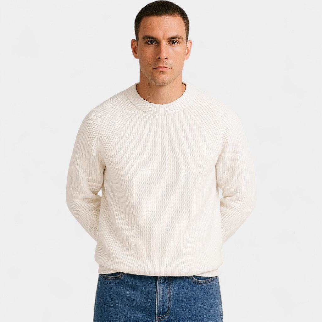 Riche | Pull homme oversize – Maille côtelée épaisse