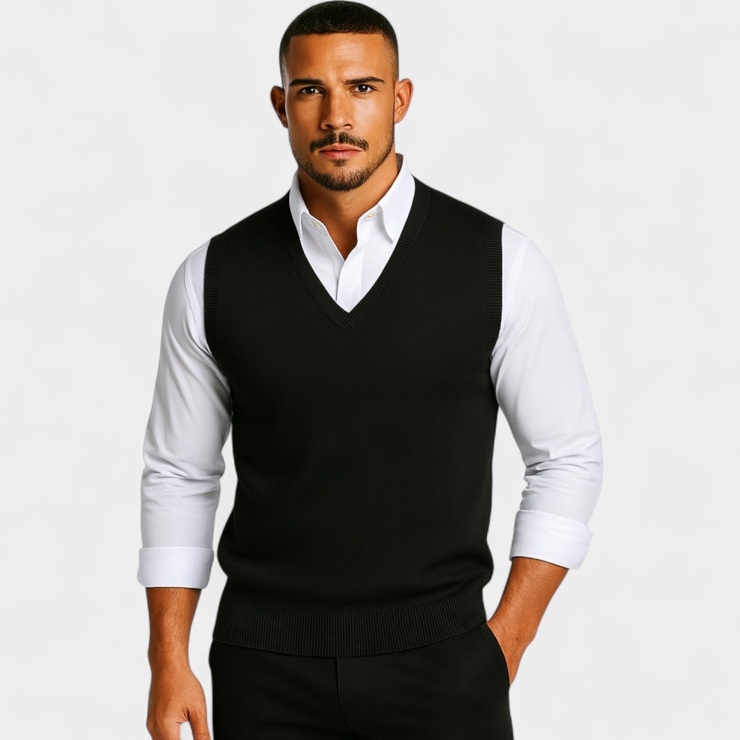 Riche | Gilet sans manches col V coton homme – Élégance minimaliste