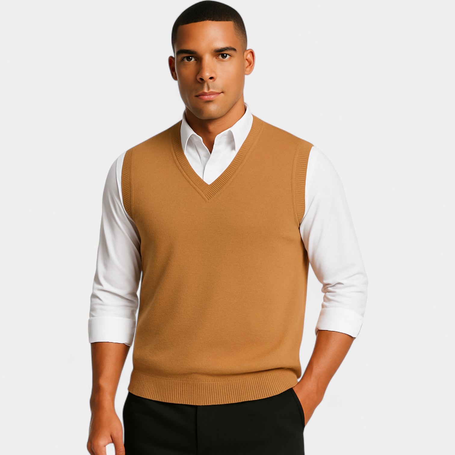 Riche | Gilet sans manches col V coton homme – Élégance minimaliste