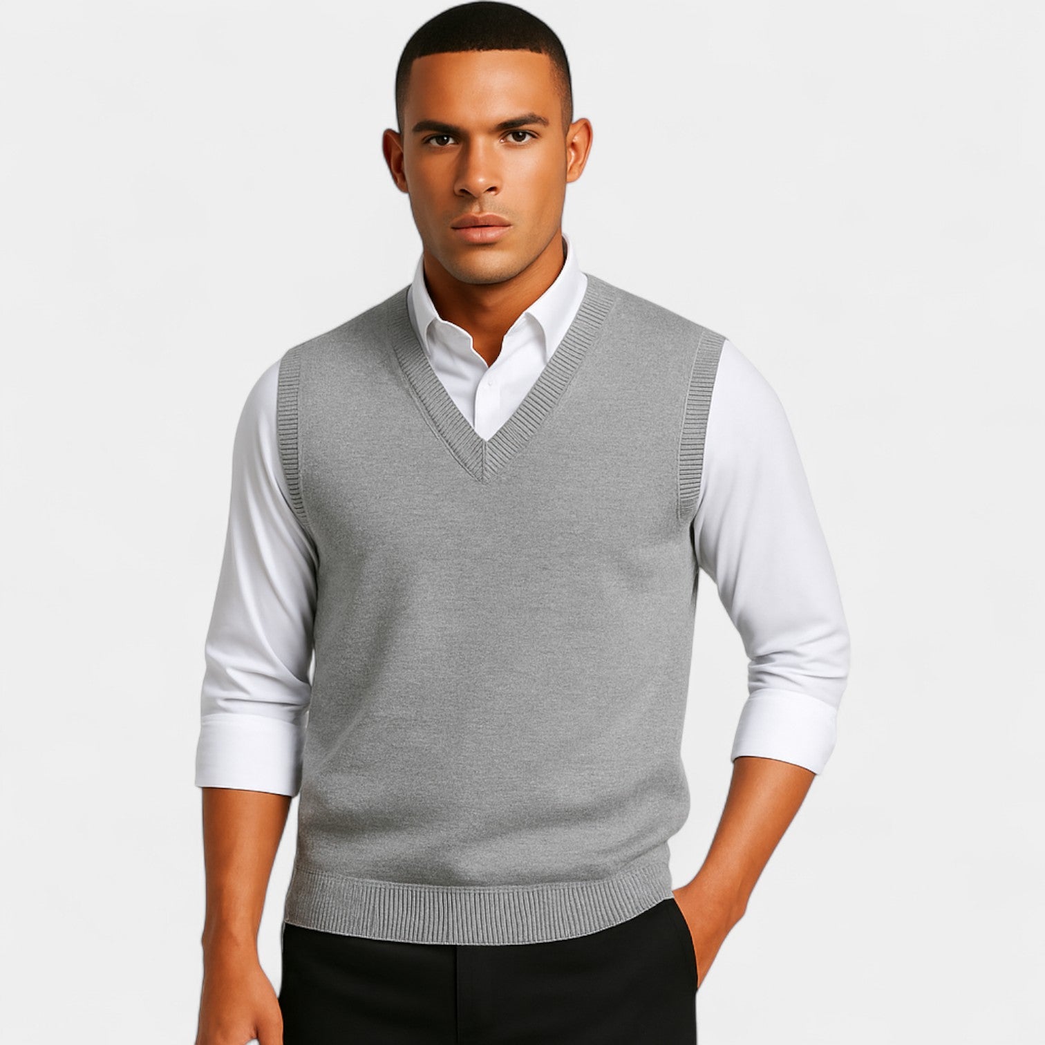 Riche | Gilet sans manches col V coton homme – Élégance minimaliste