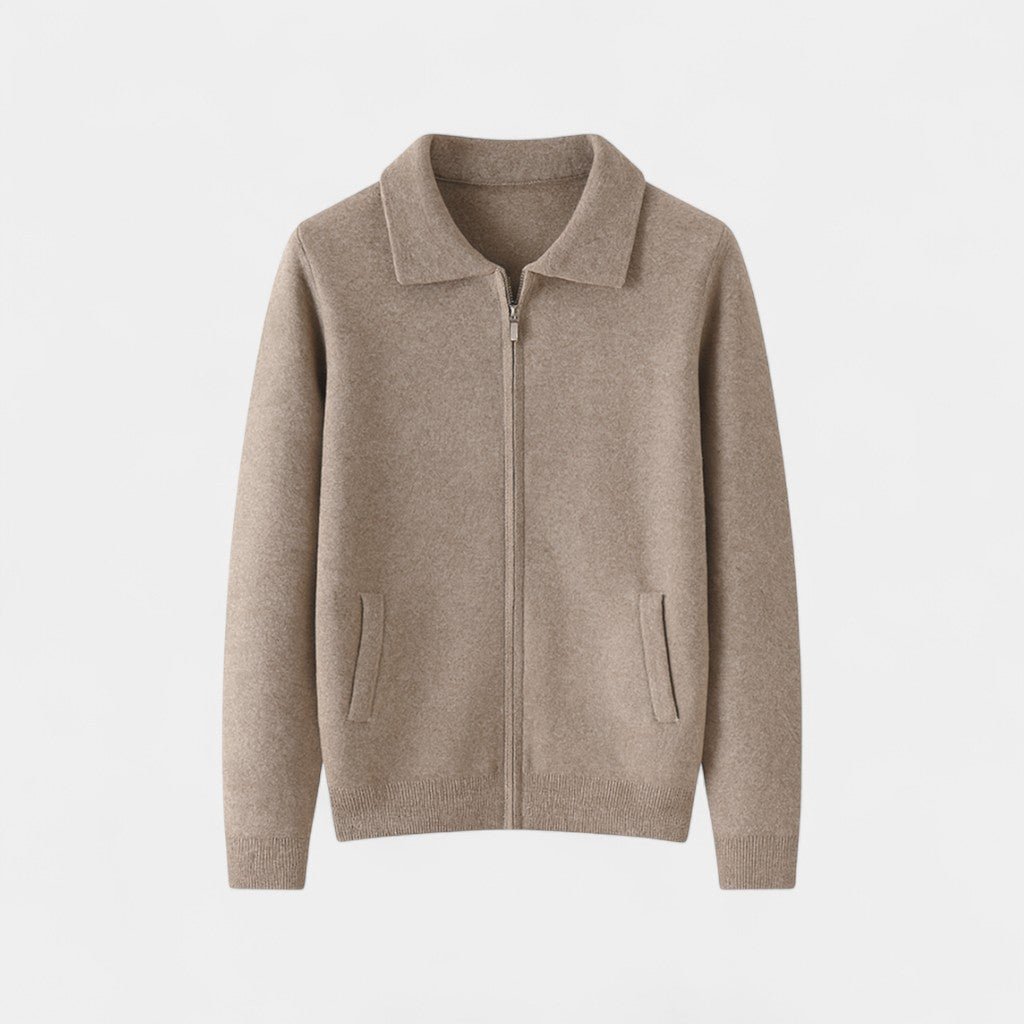 Riche | Men's Merino Wool Zip-Up Cardigan – Thick, Minimalist, Everyday