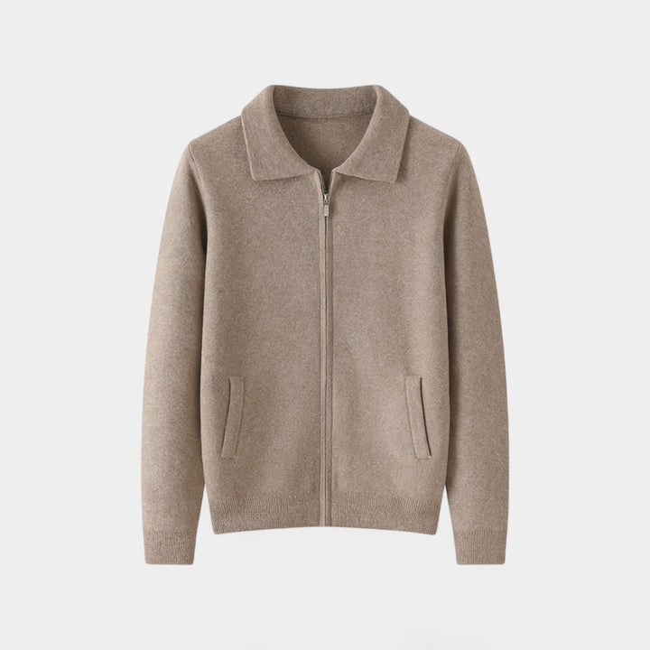 Riche | Men's Merino Wool Zip-Up Cardigan – Thick, Minimalist, Everyday