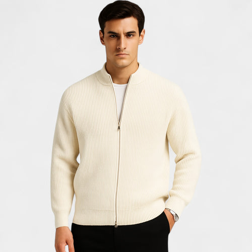Riche | Cardigan homme maille slim fit – Couche Minimaliste Quotidienne