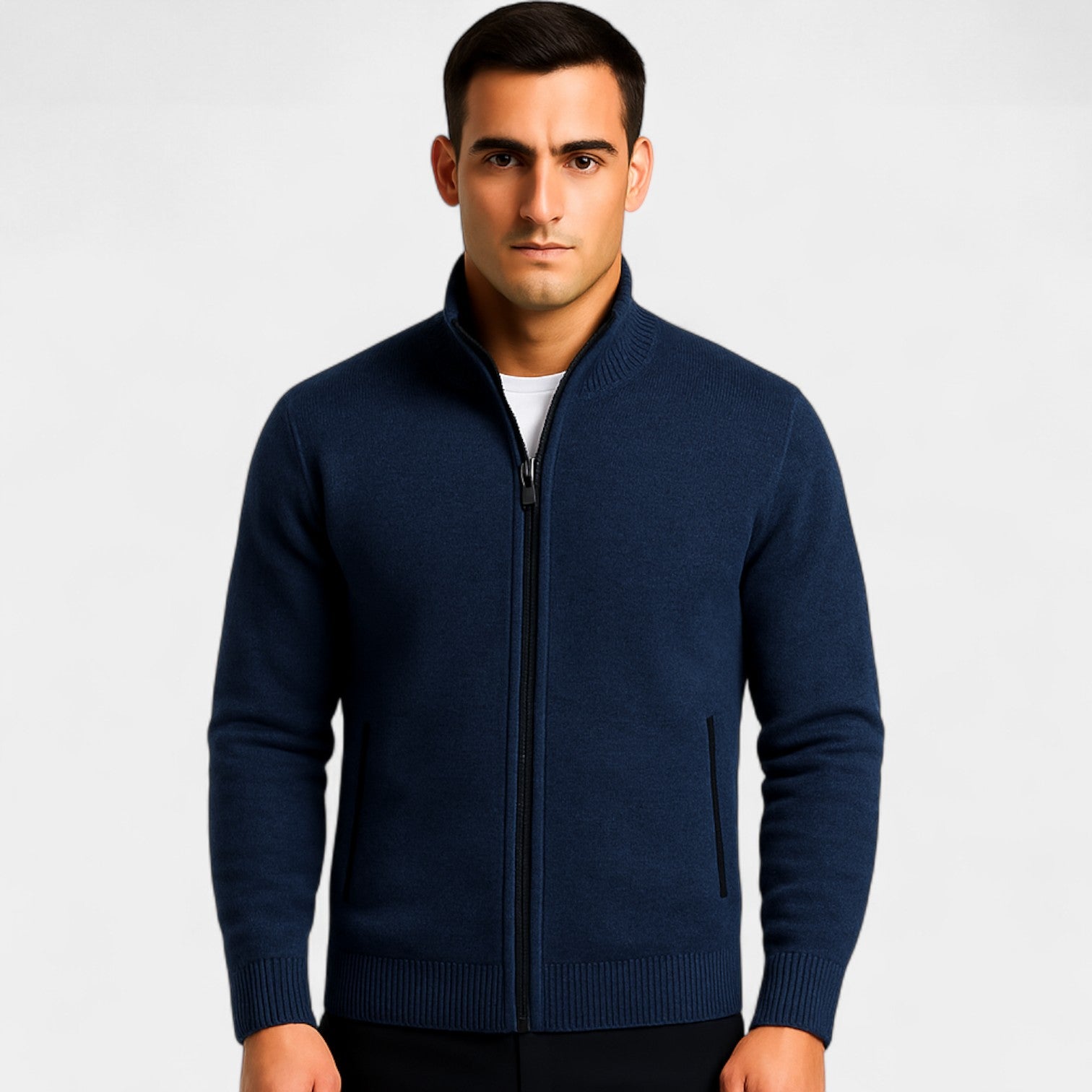 Riche Côte | Gilet homme tricoté – uni décontracté coupe ajustée