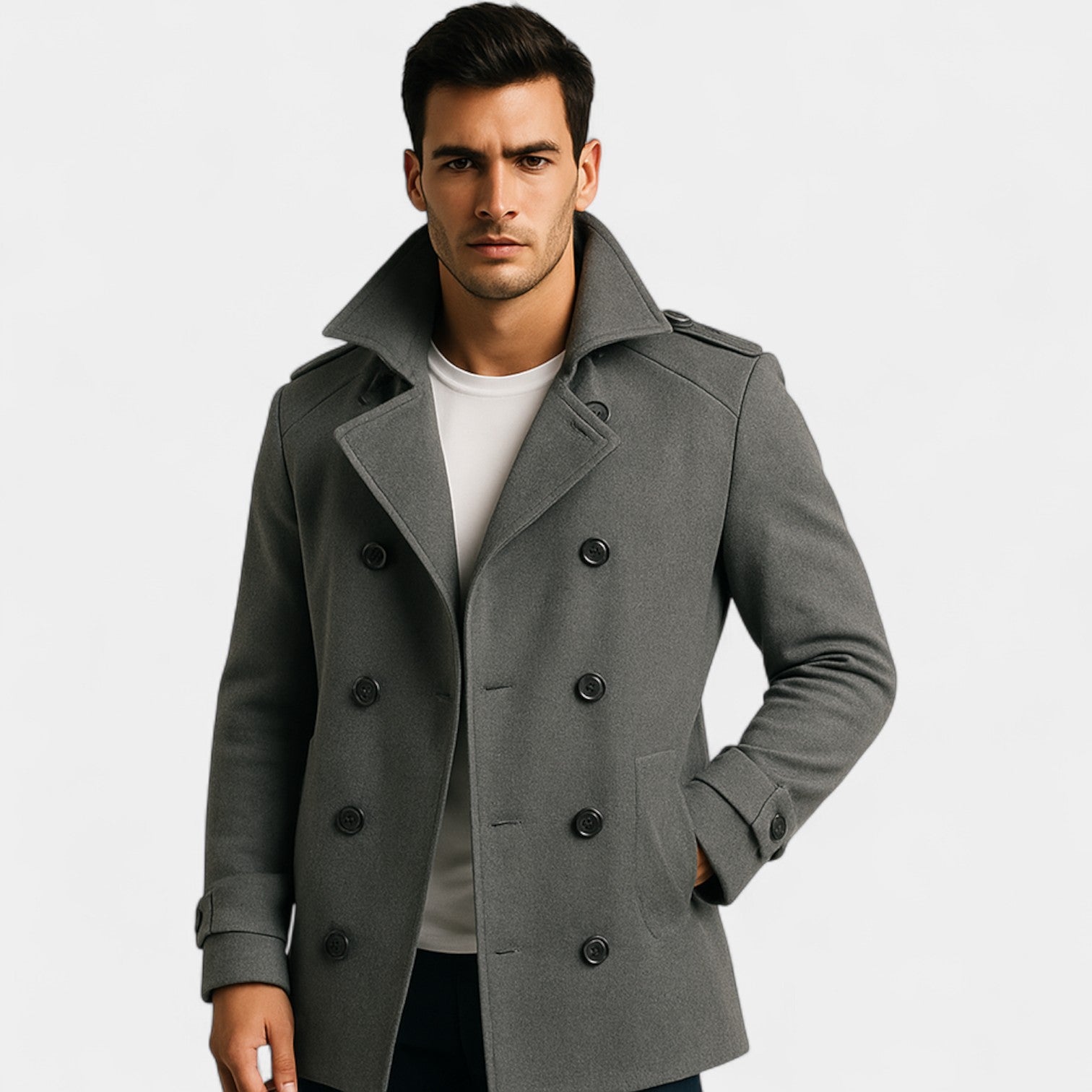 Riche | Manteau trench mi-long homme en coton mélangé
