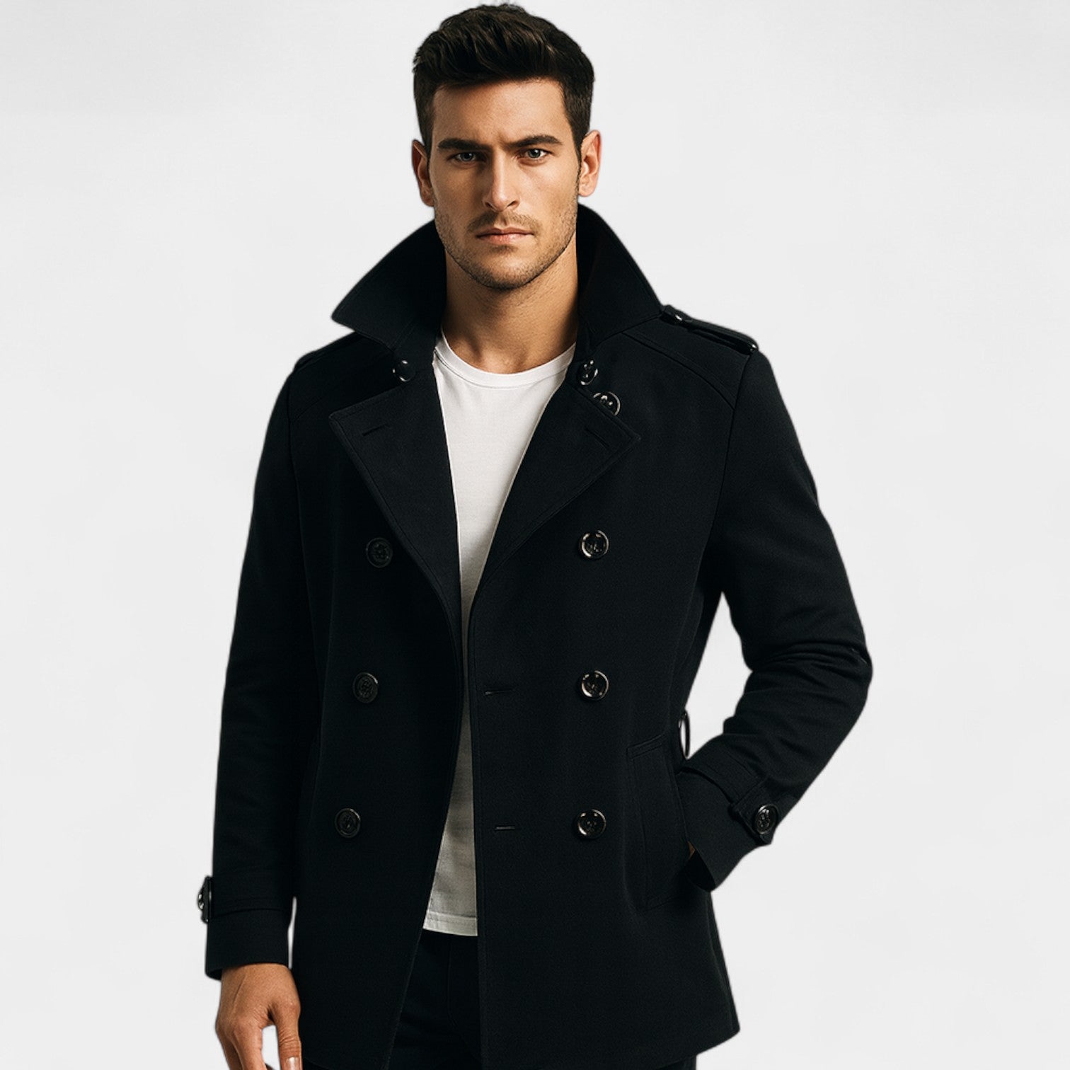 Riche | Manteau trench mi-long homme en coton mélangé