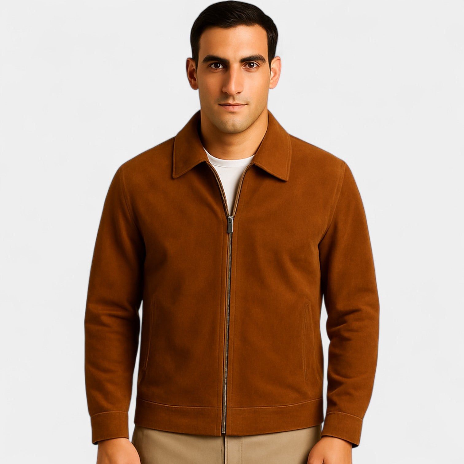 Riche | Veste courte en daim homme coupe ample – allure décontractée raffinée