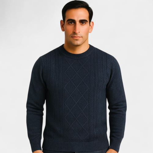 Riche | Pull homme col rond tricoté – Coupe ample et chaude