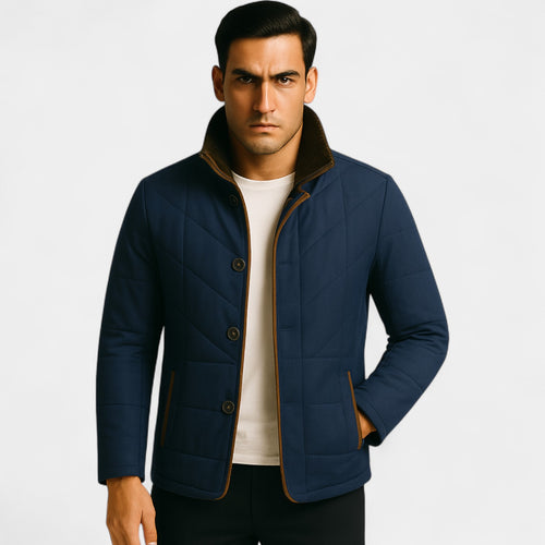 Riche | Manteau matelassé homme coton – Col montant minimaliste