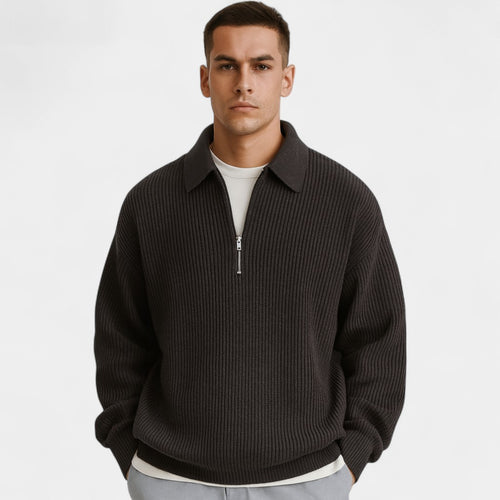 Riche | Pull zippé homme en maille - Coupe ample tendance