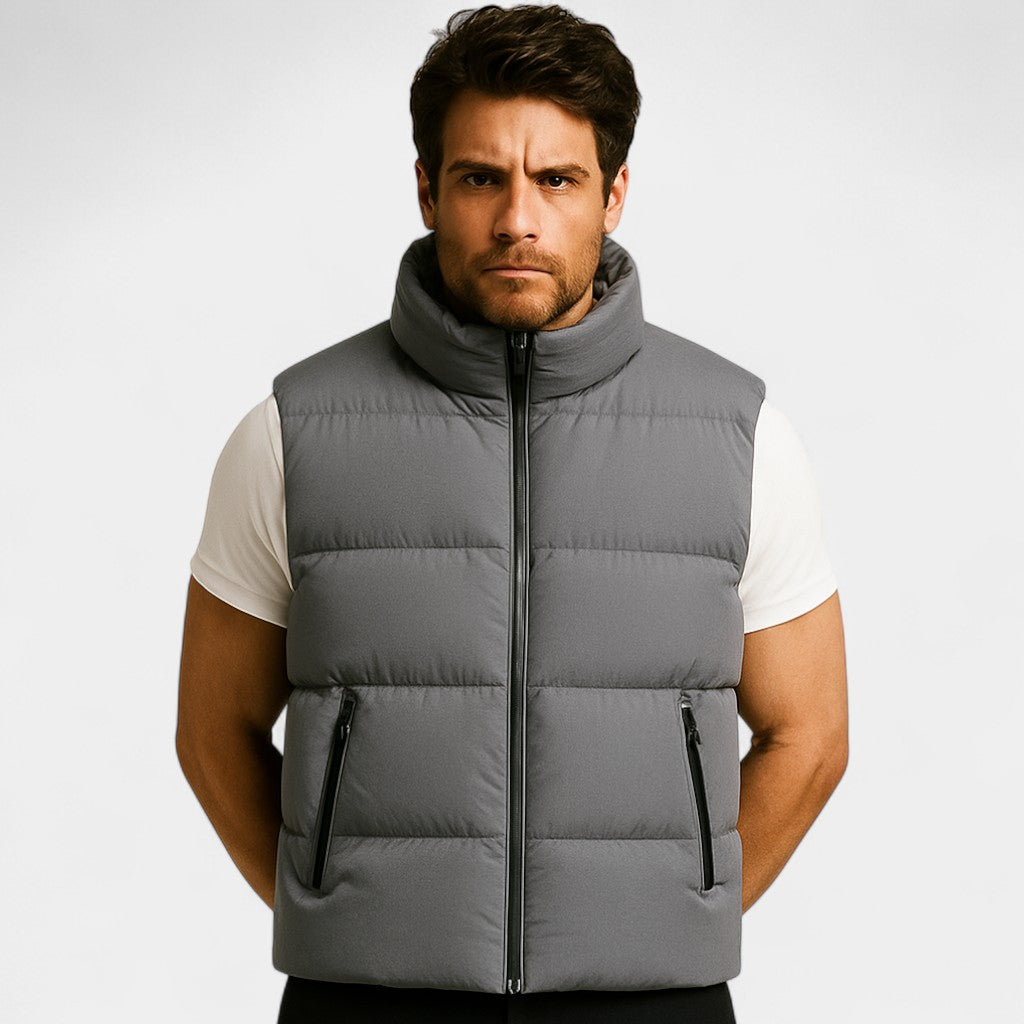 Riche | Gilet sans manches homme coton matelassé – layering automne casual