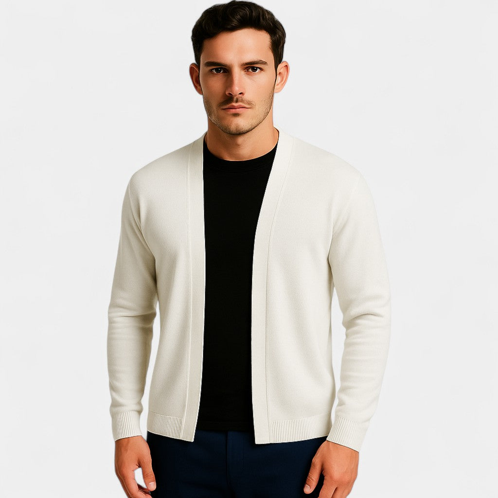 Riche | Men's Cotton Cardigan – Relaxed-Fit Basic