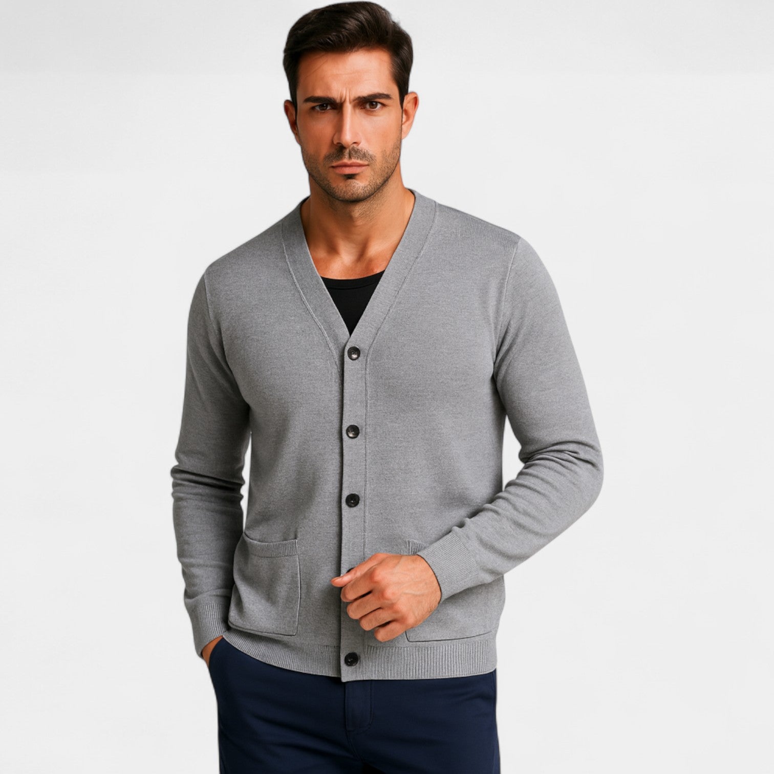 Riche | Gilet homme col V laine – minimaliste intemporel superposé