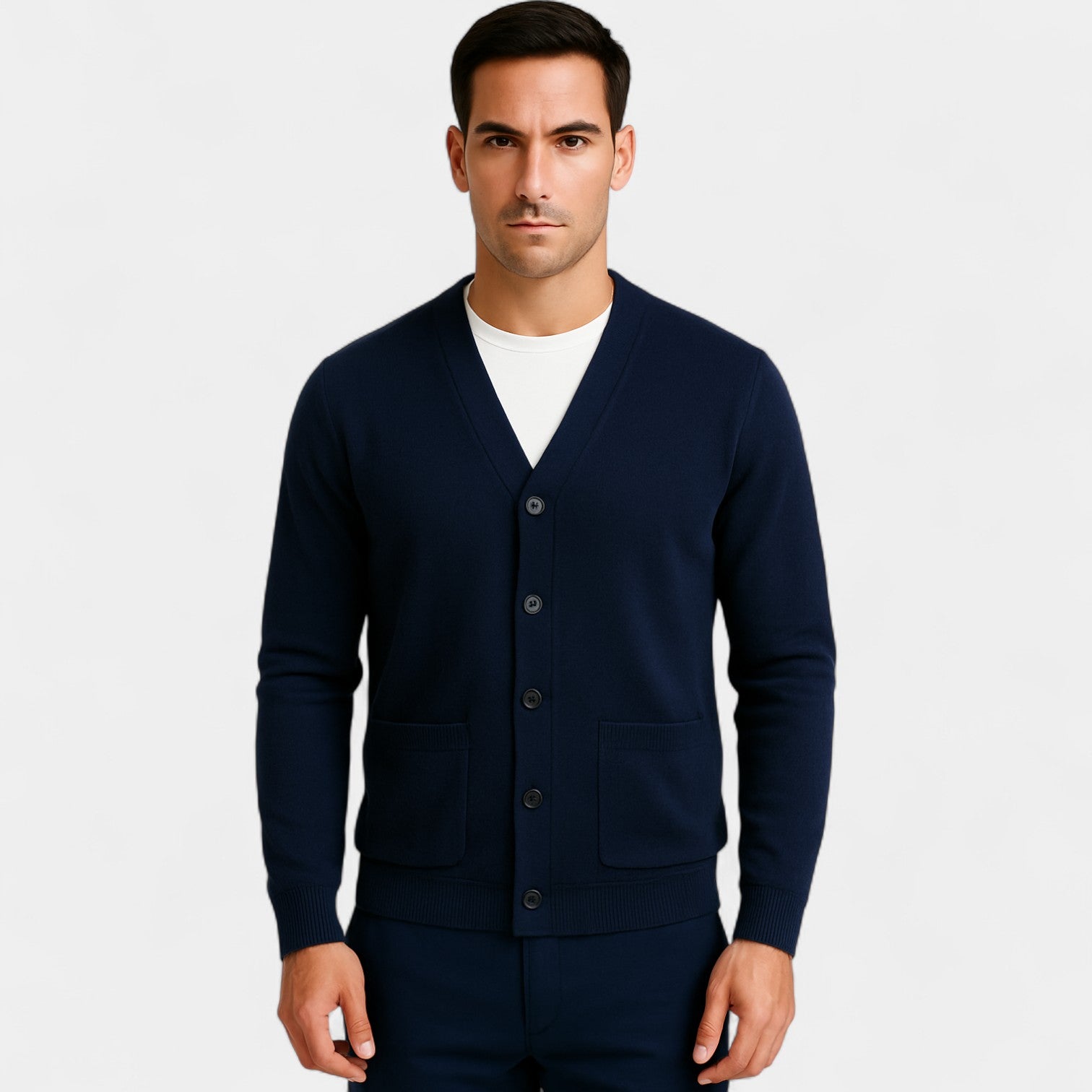 Riche | Gilet homme col V laine – minimaliste intemporel superposé