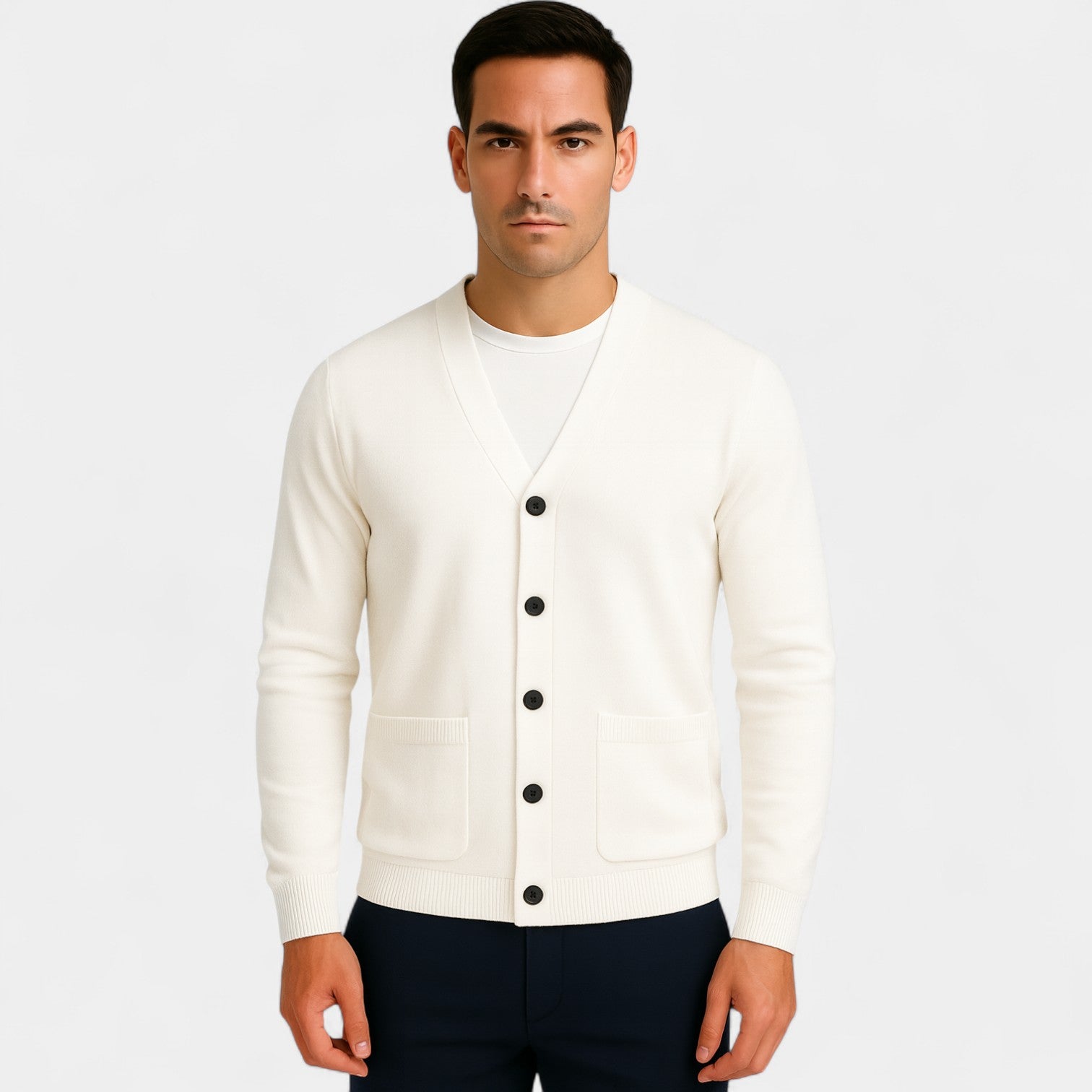 Riche | Gilet homme col V laine – minimaliste intemporel superposé