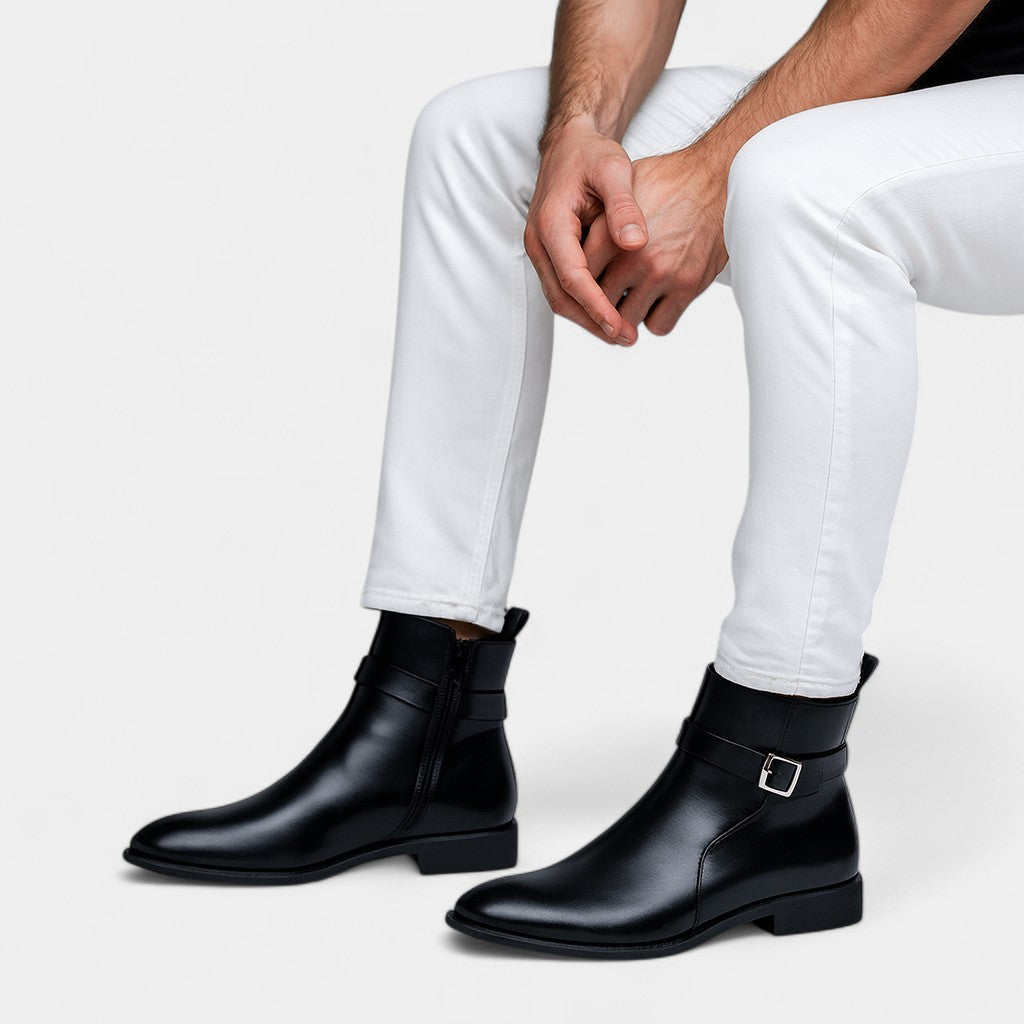 Riche | Bottes Hautes Homme Cuir – Style Minimaliste Britannique