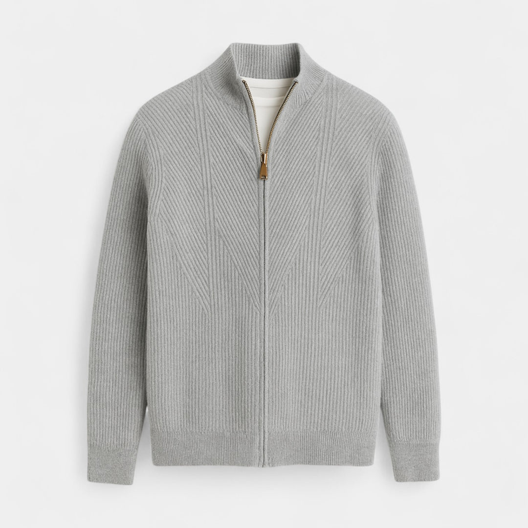 Riche | Herre-cardigan i ren kashmir – grovstrik, afslappet stil