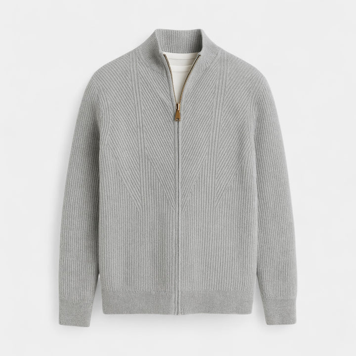 Riche | Herre-cardigan i ren kashmir – grovstrik, afslappet stil