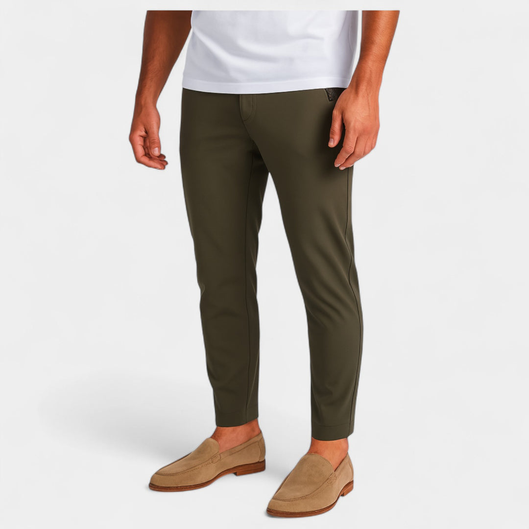 Riche | Pantalon homme en soie glacée – Taille haute confort absolu
