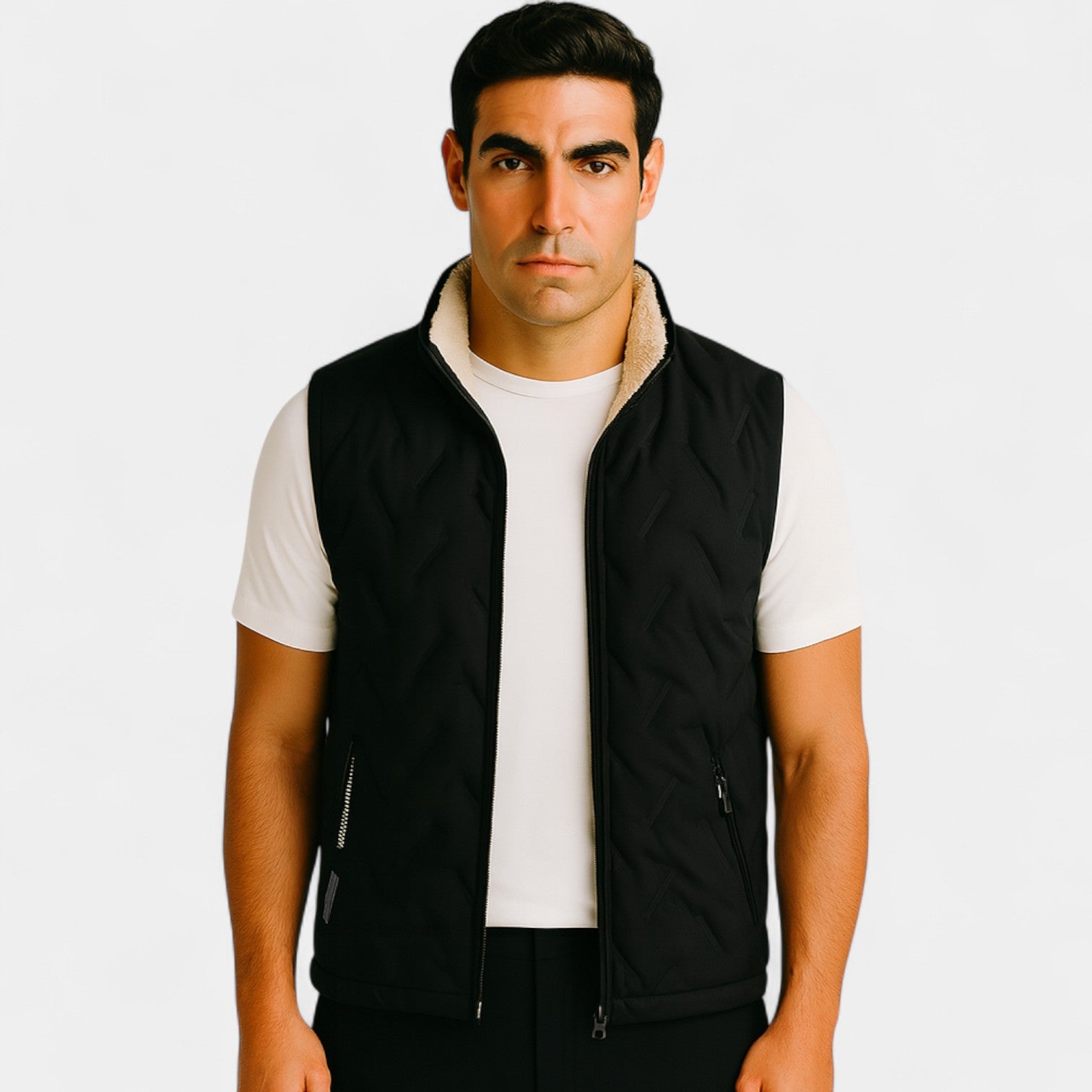 Riche | Gilet homme coton doublé polaire – confort raffiné
