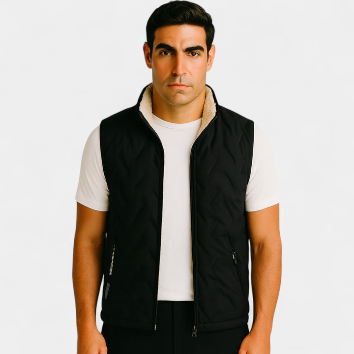 Riche | Gilet homme coton doublé polaire – confort raffiné