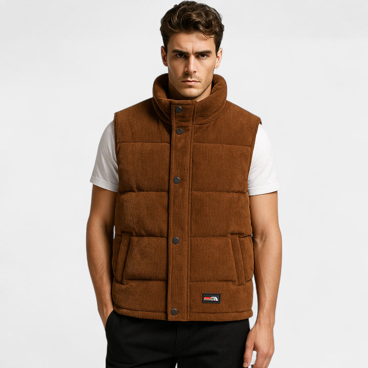 Riche | Men's corduroy sleeveless vest – Luxury quilted cotton