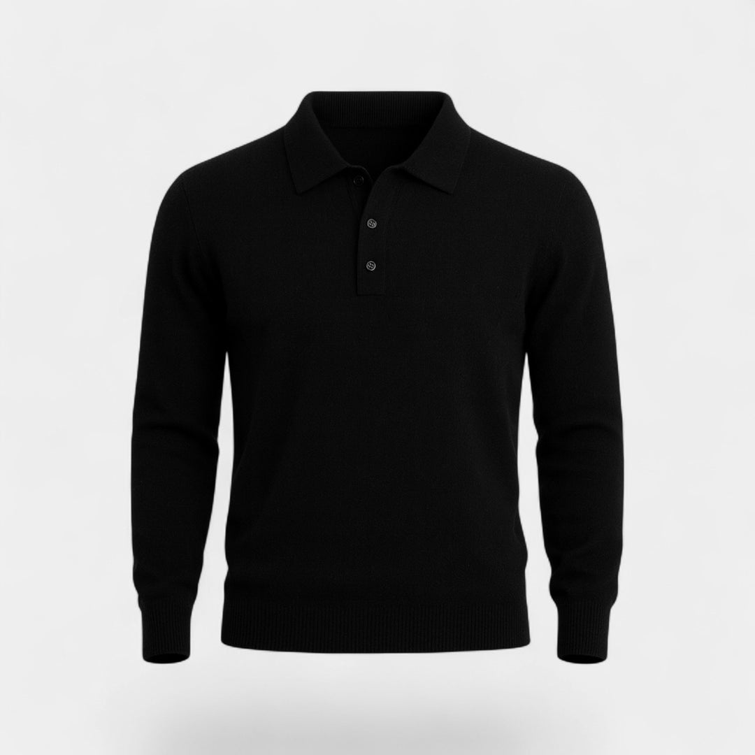 Riche | Langärmliges Kaschmir-Polohemd für Herren – raffinierte, lässige Eleganz