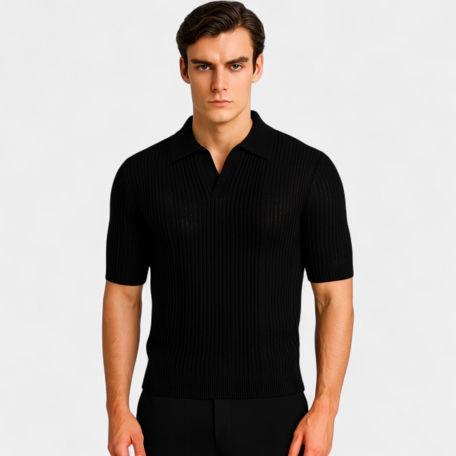 Riche | Polo homme maille ajourée – Essentiel estival raffiné