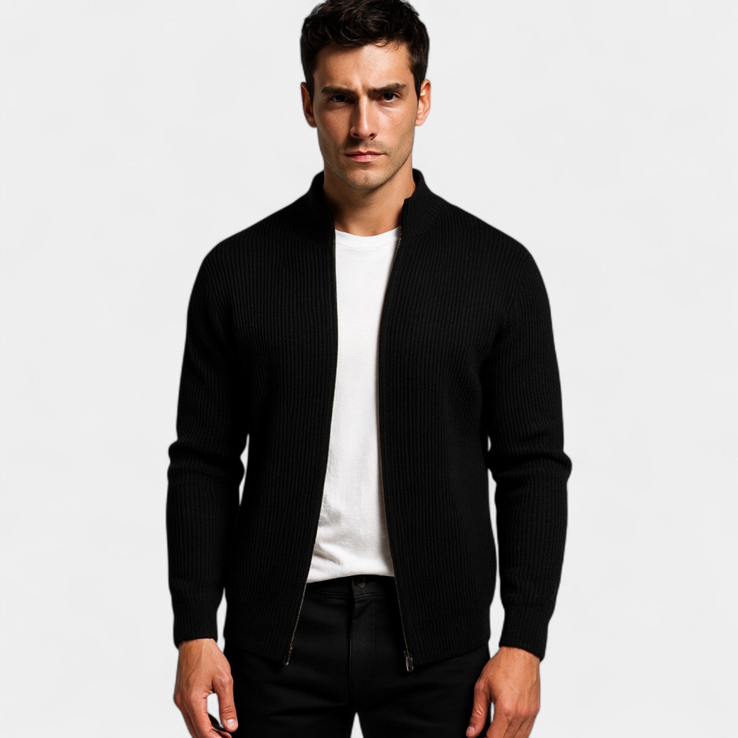 Riche | Cardigan homme maille coupe slim – Style minimal raffiné