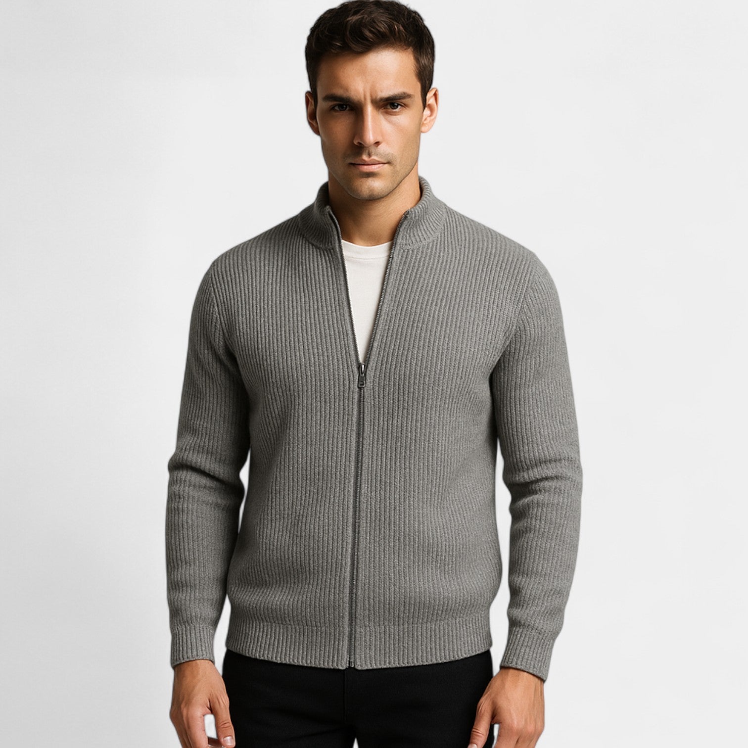 Riche | Cardigan homme maille coupe slim – Style minimal raffiné