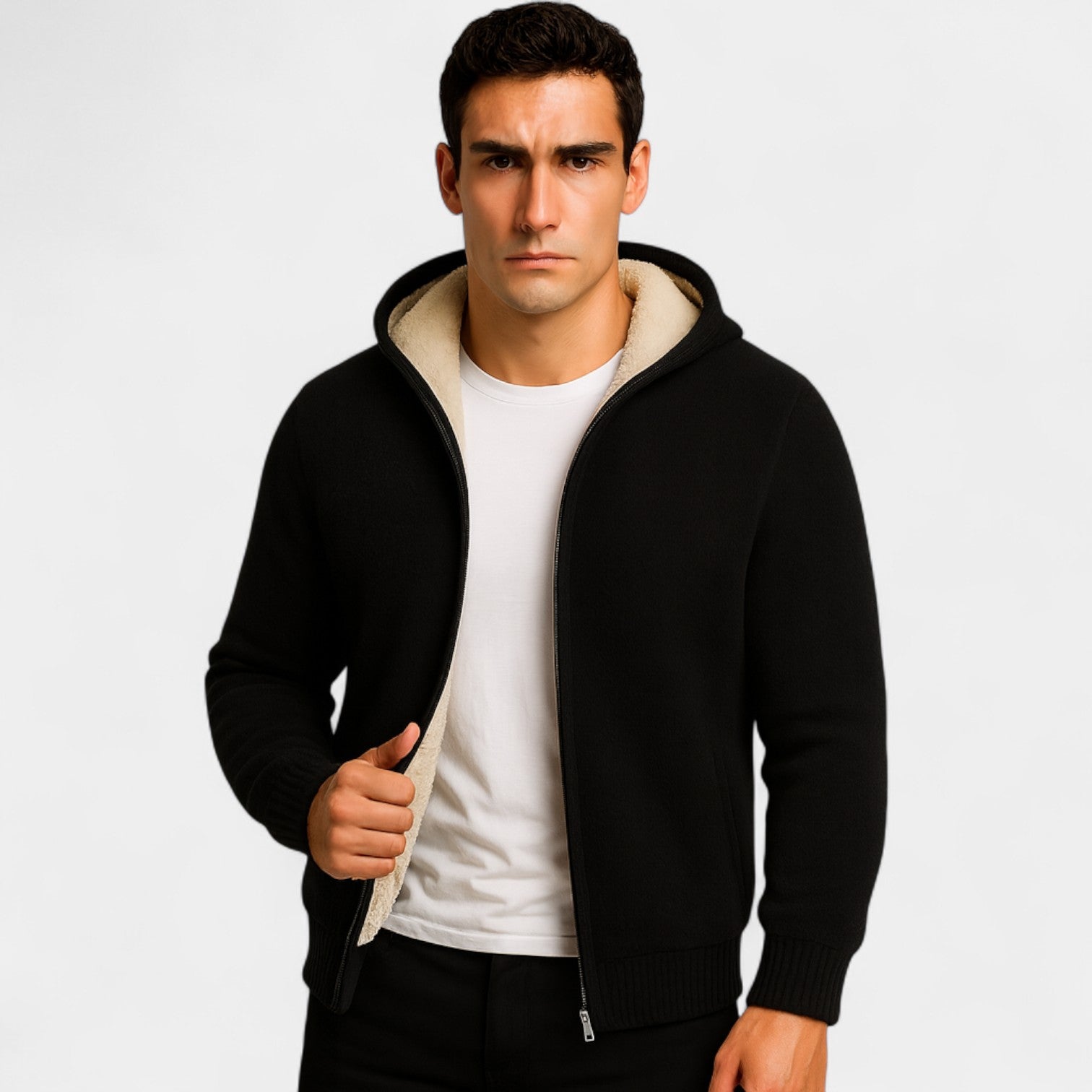 Riche | Cardigan homme laine d’agneau – épaisseur raffinée