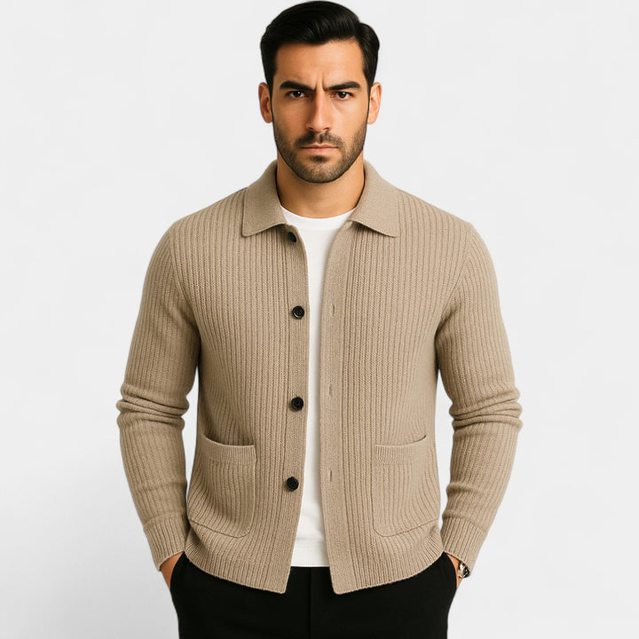 Riche | Herren-Strickjacke aus Baumwolle – Klassisch und elegant geknöpft