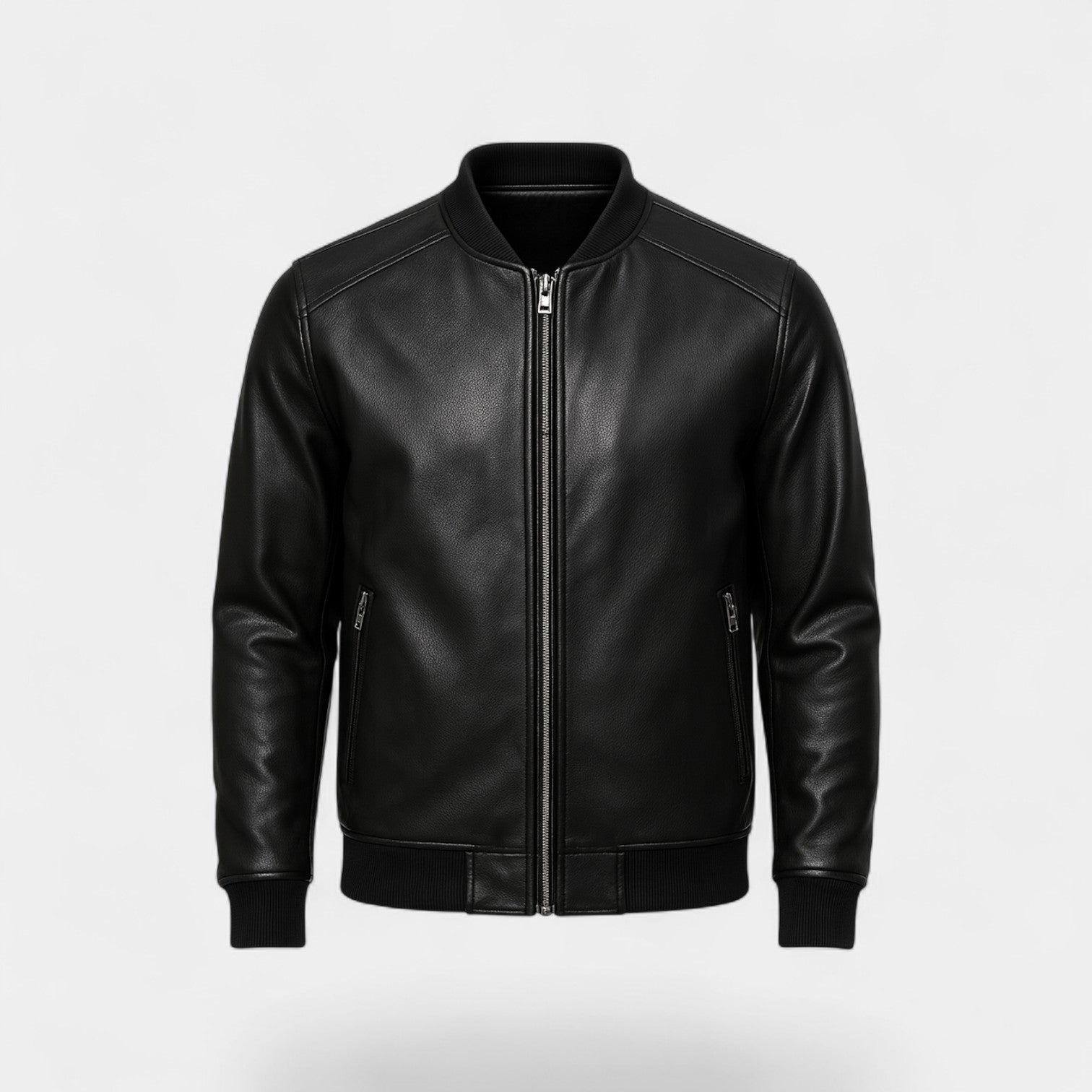 Riche | Veste en cuir homme style coréen – coupe minimaliste