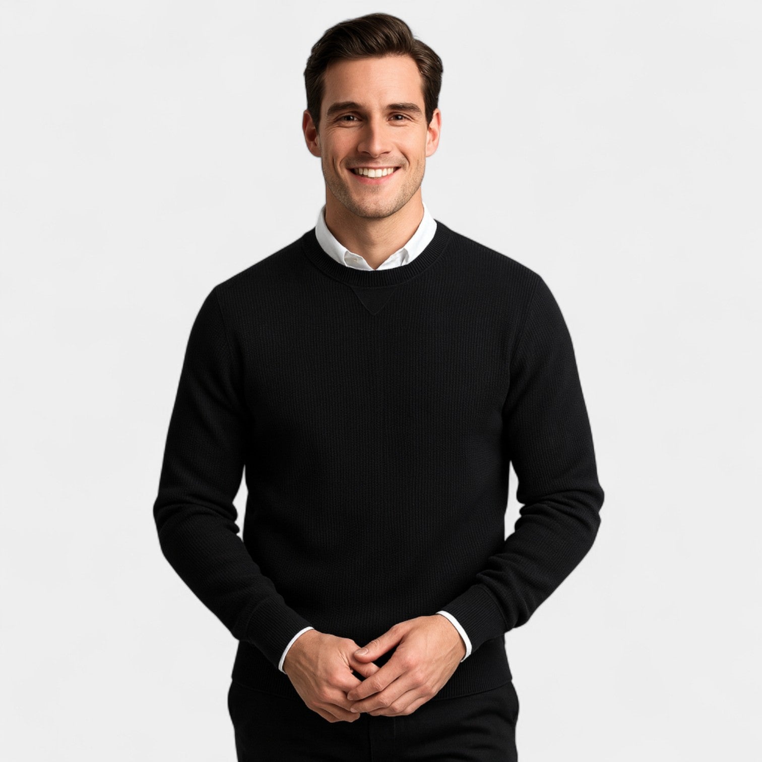 Riche | Pull homme coton col rond - Coupe minimaliste