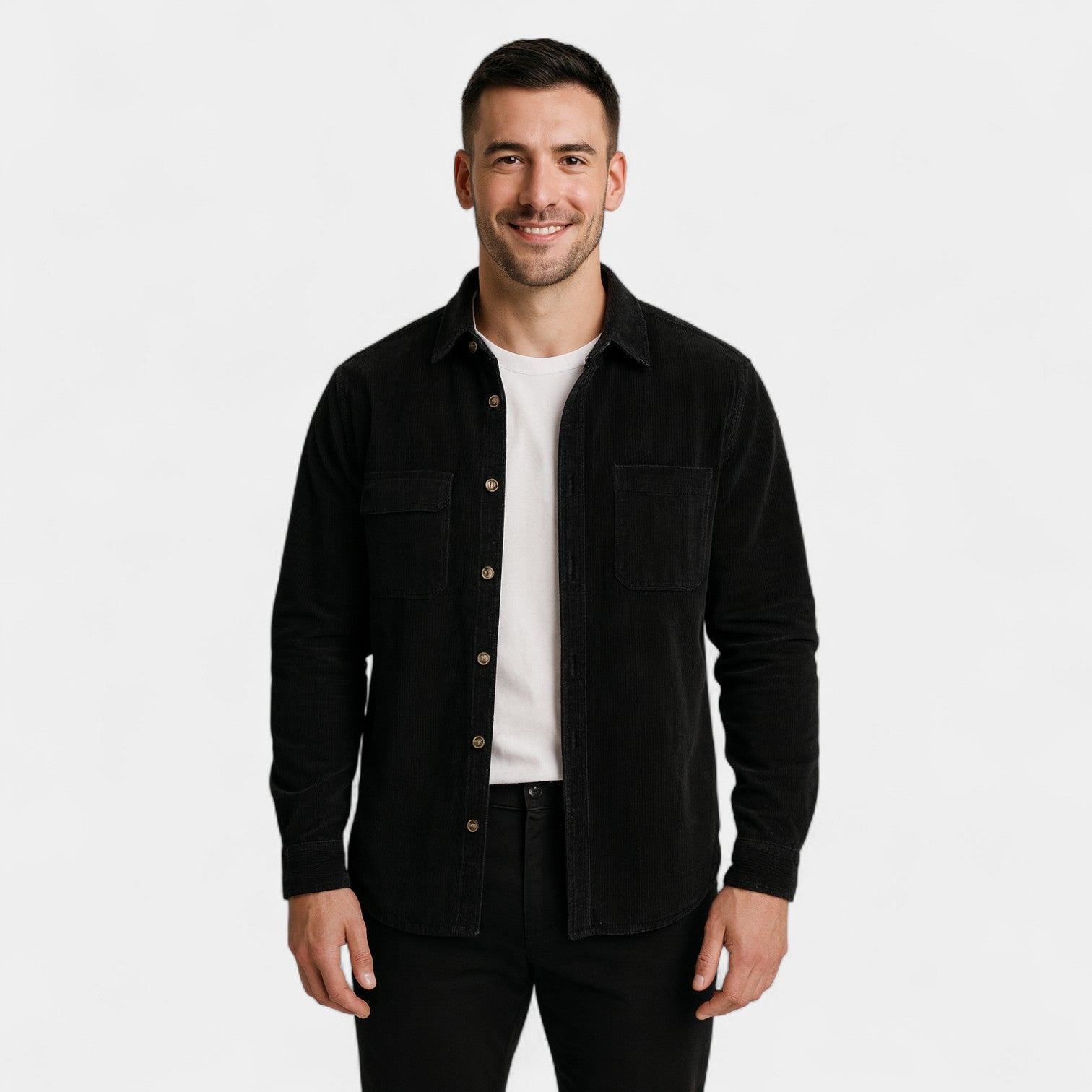 Riche | Veste-chemise homme coton velours côtelé – style raffiné décontracté