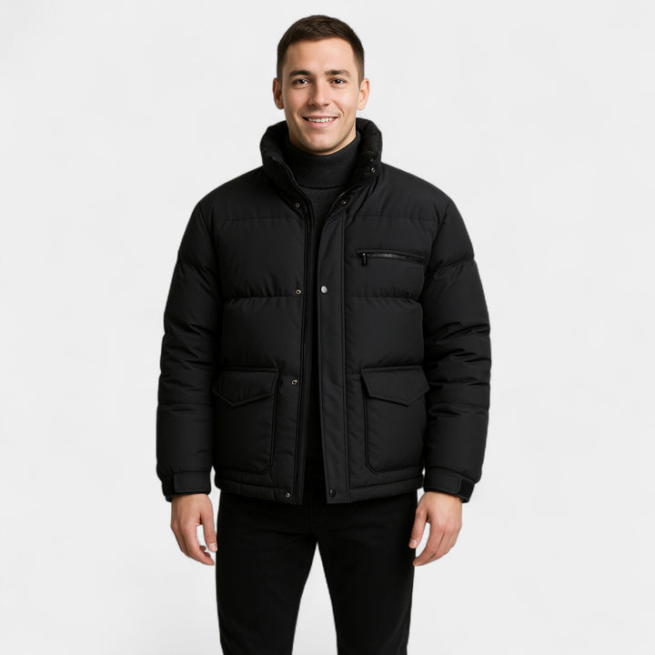 Riche | Doudoune homme col montant coton mélangé – raffiné, chaud, coupe technique