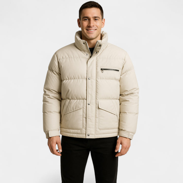 Riche | Doudoune homme col montant coton mélangé – raffiné, chaud, coupe technique