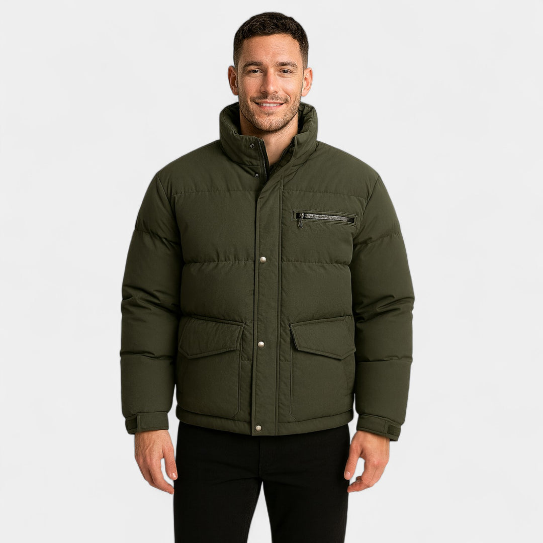 Riche | Doudoune homme col montant coton mélangé – raffiné, chaud, coupe technique