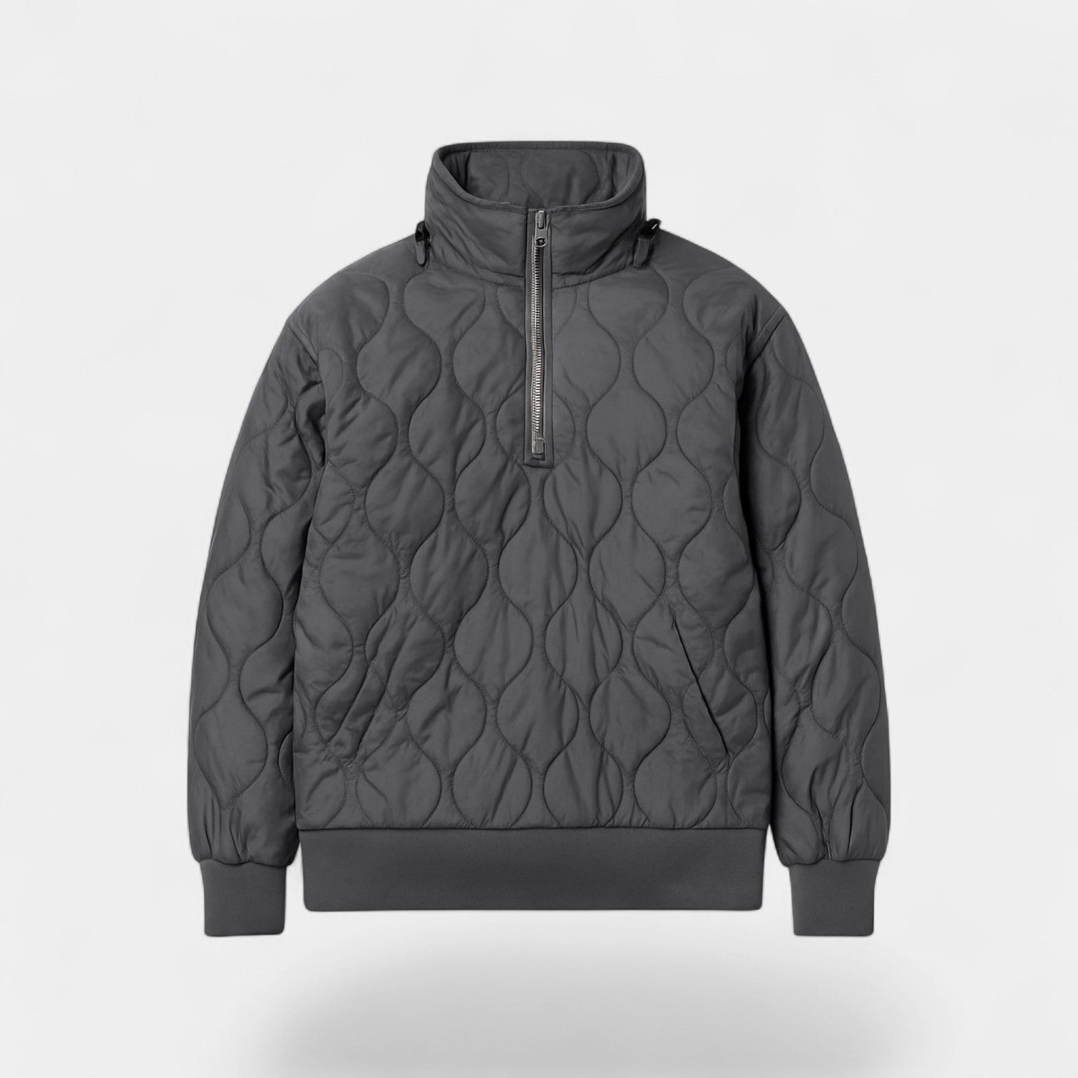 Riche | Veste homme matelassée demi-zip coton rembourré – raffinée, chaude, silhouette à col montant