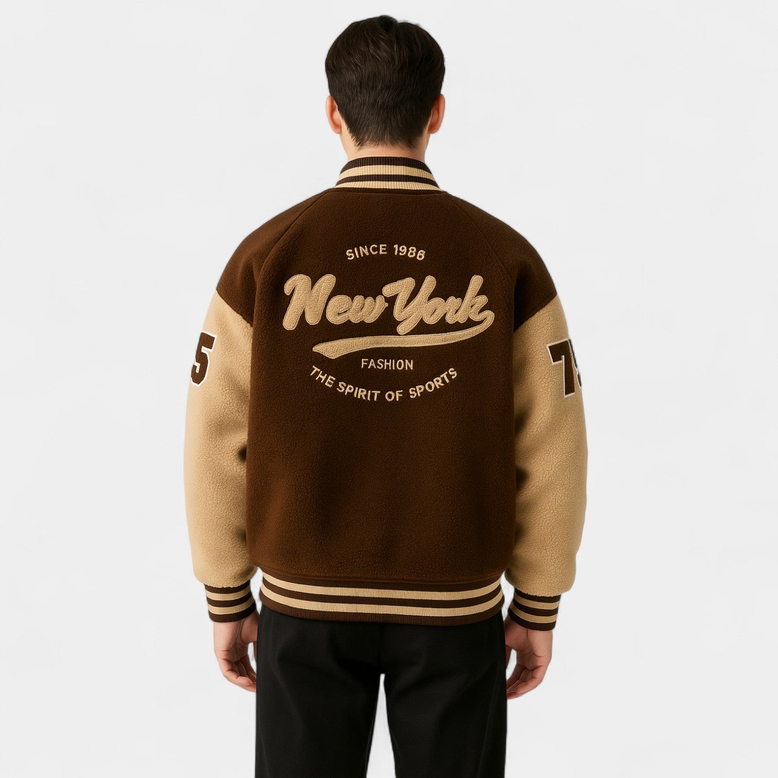 Riche | Veste homme varsity en cachemire – chaude, décontractée, silhouette raffinée