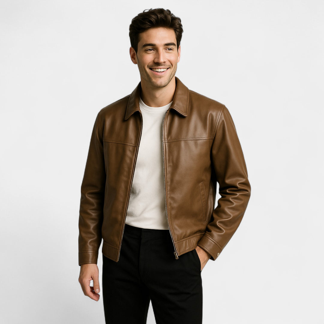 Riche | Manteau homme ajusté en cuir PU