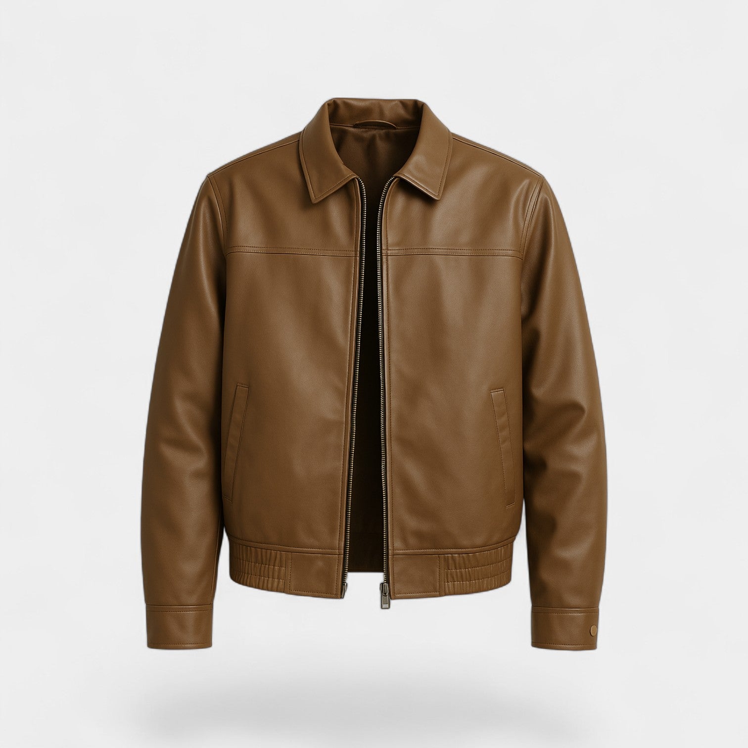 Riche | Veste homme en cuir rétro slim – élégante, raffinée, allure intemporelle