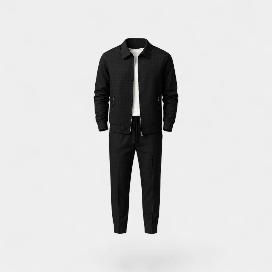 Herresæt med jakke og bukser i bomuldsblanding – Slim fit