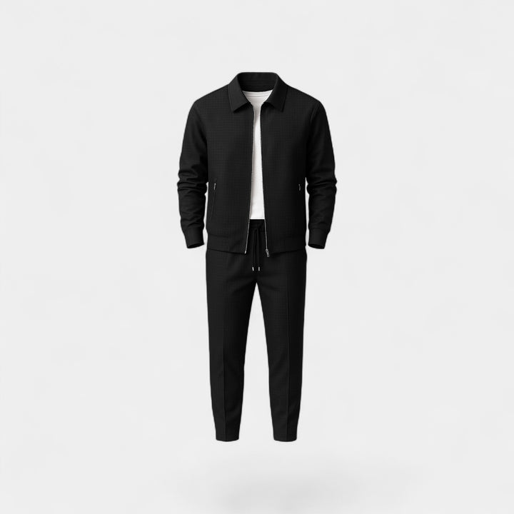 Herresæt med jakke og bukser i bomuldsblanding – Slim fit