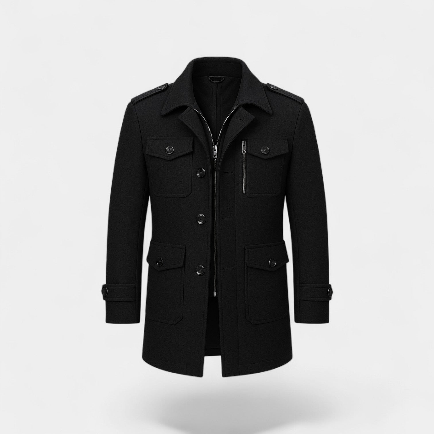 Riche | Manteau homme laine double col trenchcoat – ajusté, raffiné, silhouette intemporelle