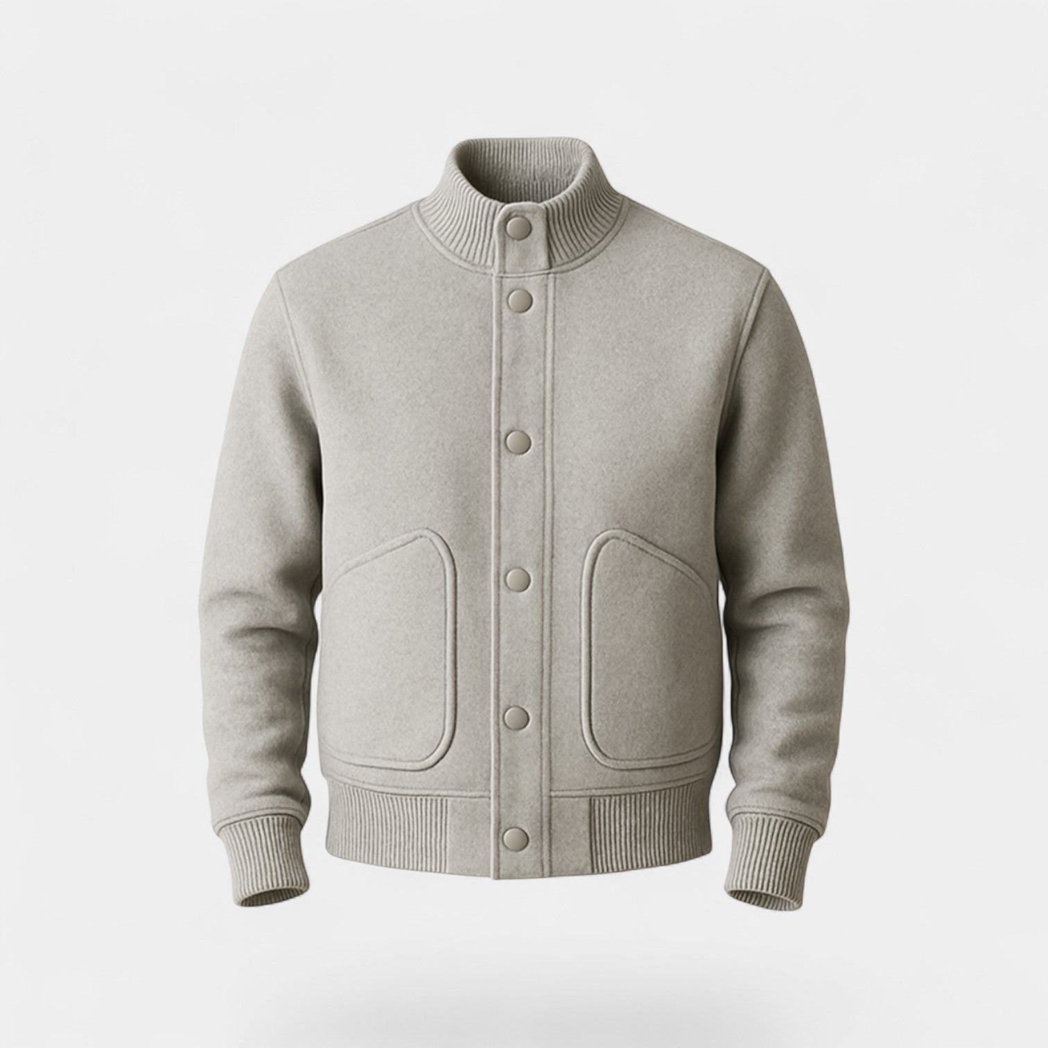 Riche | Bomber homme col montant – couleur unie, raffiné, silhouette décontractée