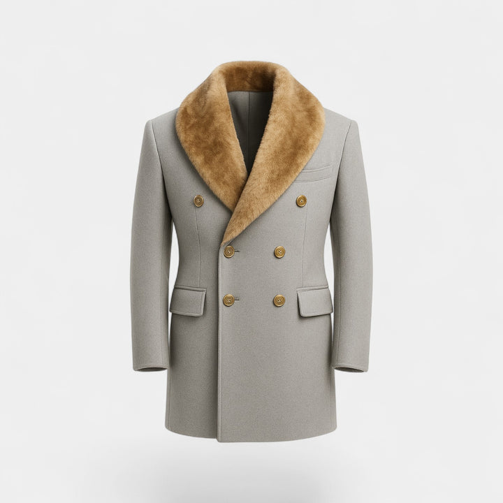 Riche | Veste homme mi-longue col polo en laine – raffinée, ajustée, silhouette hivernale