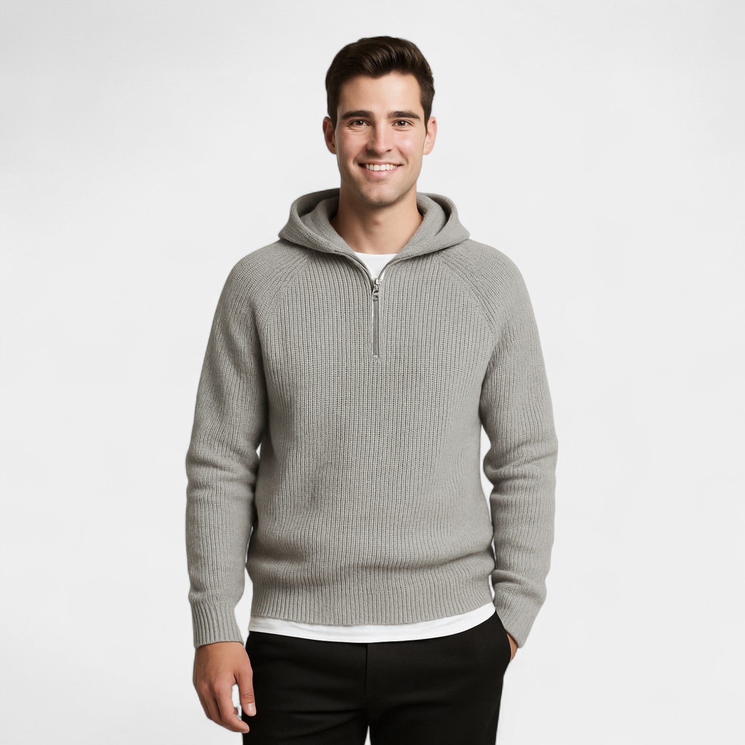 Riche | Sweat homme à capuche quart zip haut de gamme – raffiné, moderne, confort quotidien